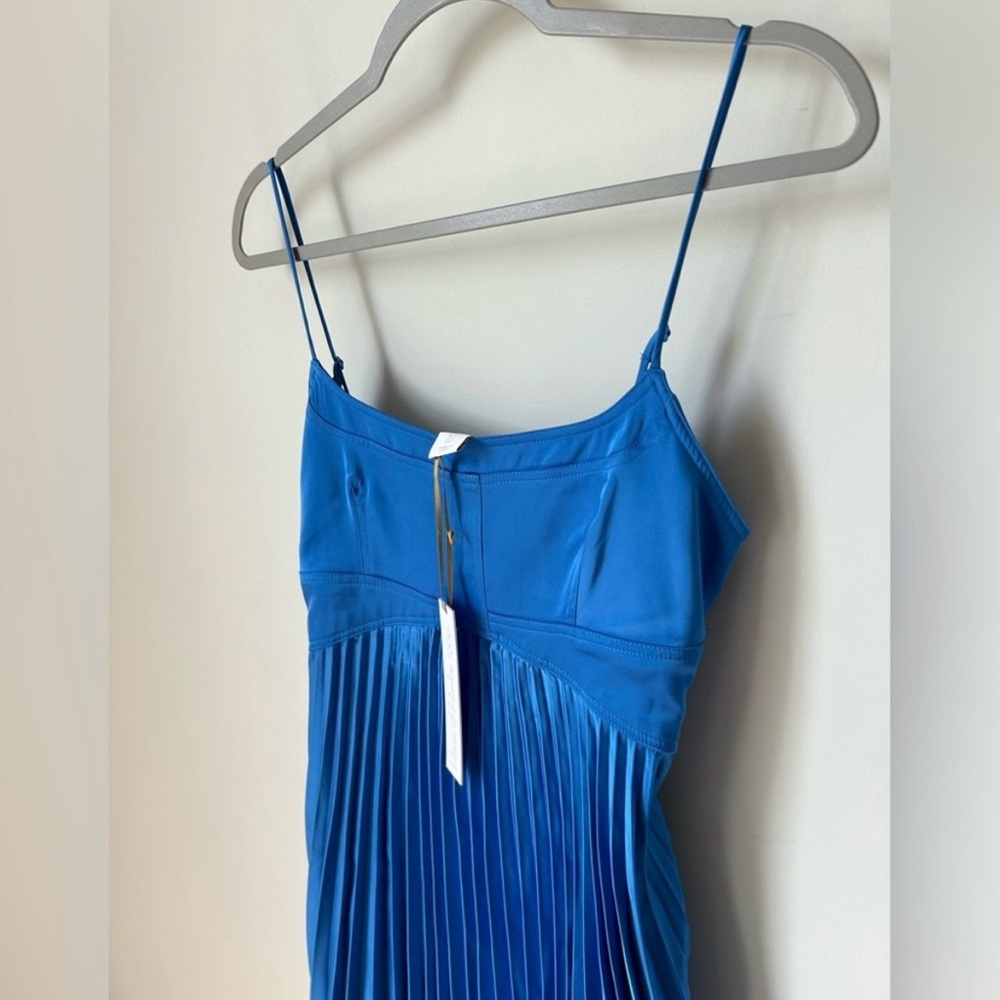Blue Pleated Midi Dress - Picture 2 of 4